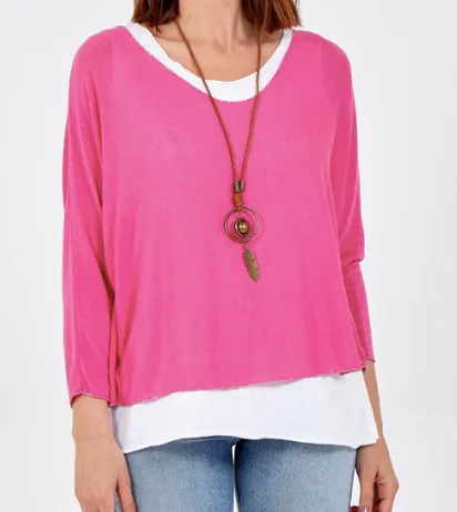 Lucy Double Layer Top with Necklace