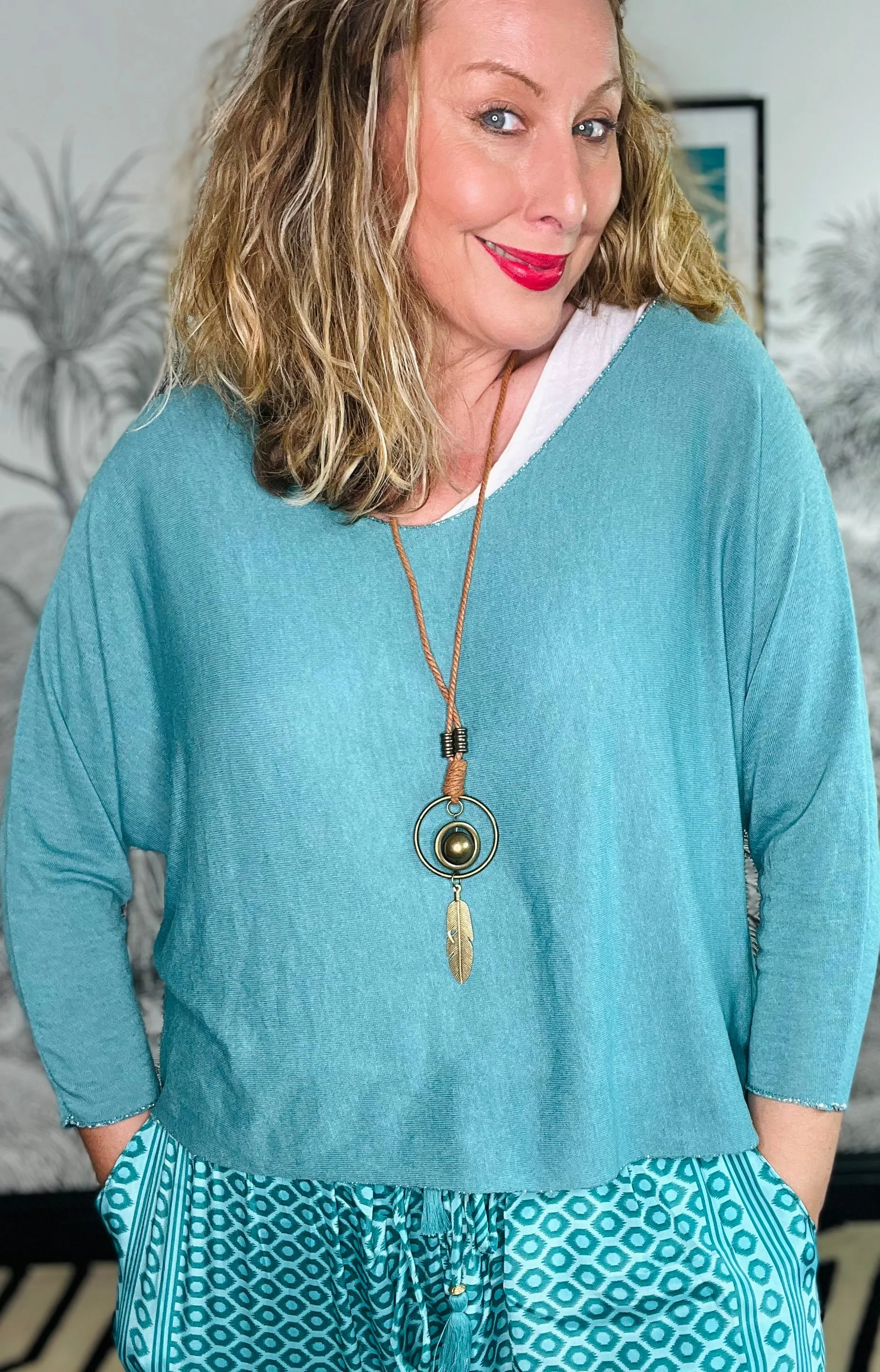 Lucy Double Layer Top with Necklace