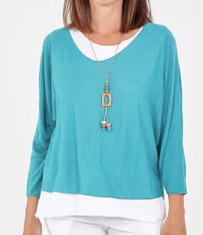 Lucy Double Layer Top with Necklace