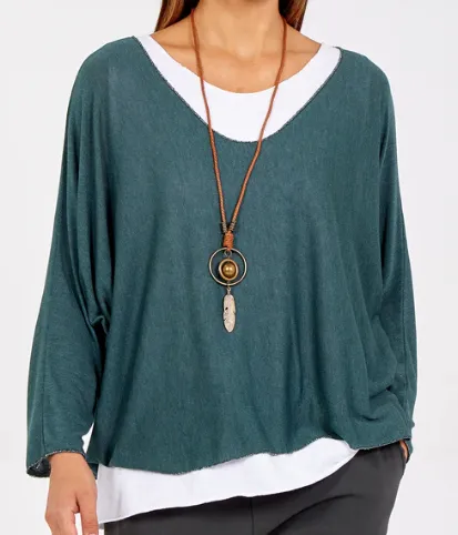 Lucy Double Layer Top with Necklace