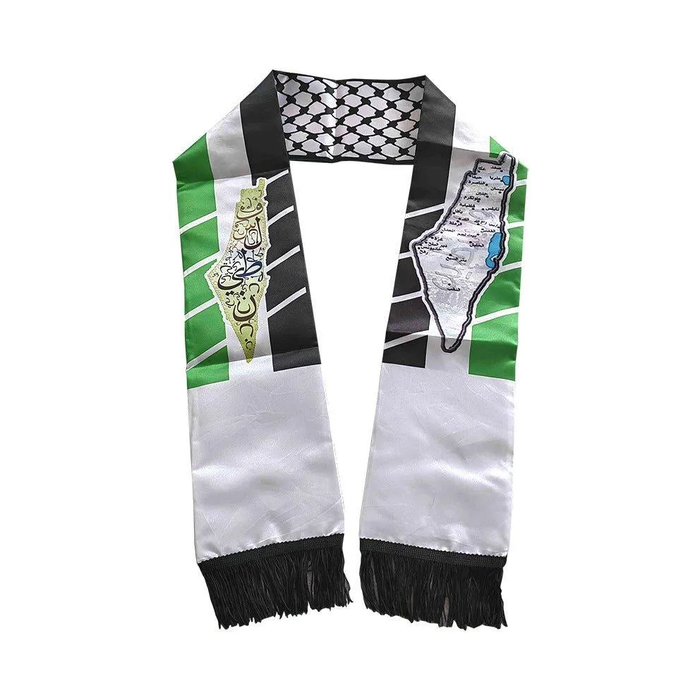 MAC079 Palestine flag keffiyeh scarf