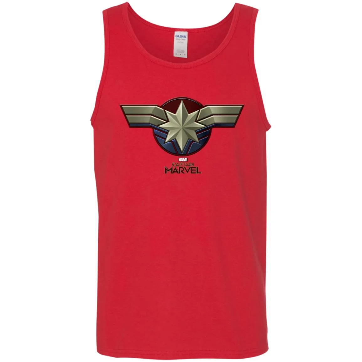 Marvel Captain Marvel Movie Chest Symbol Men Cotton Tank