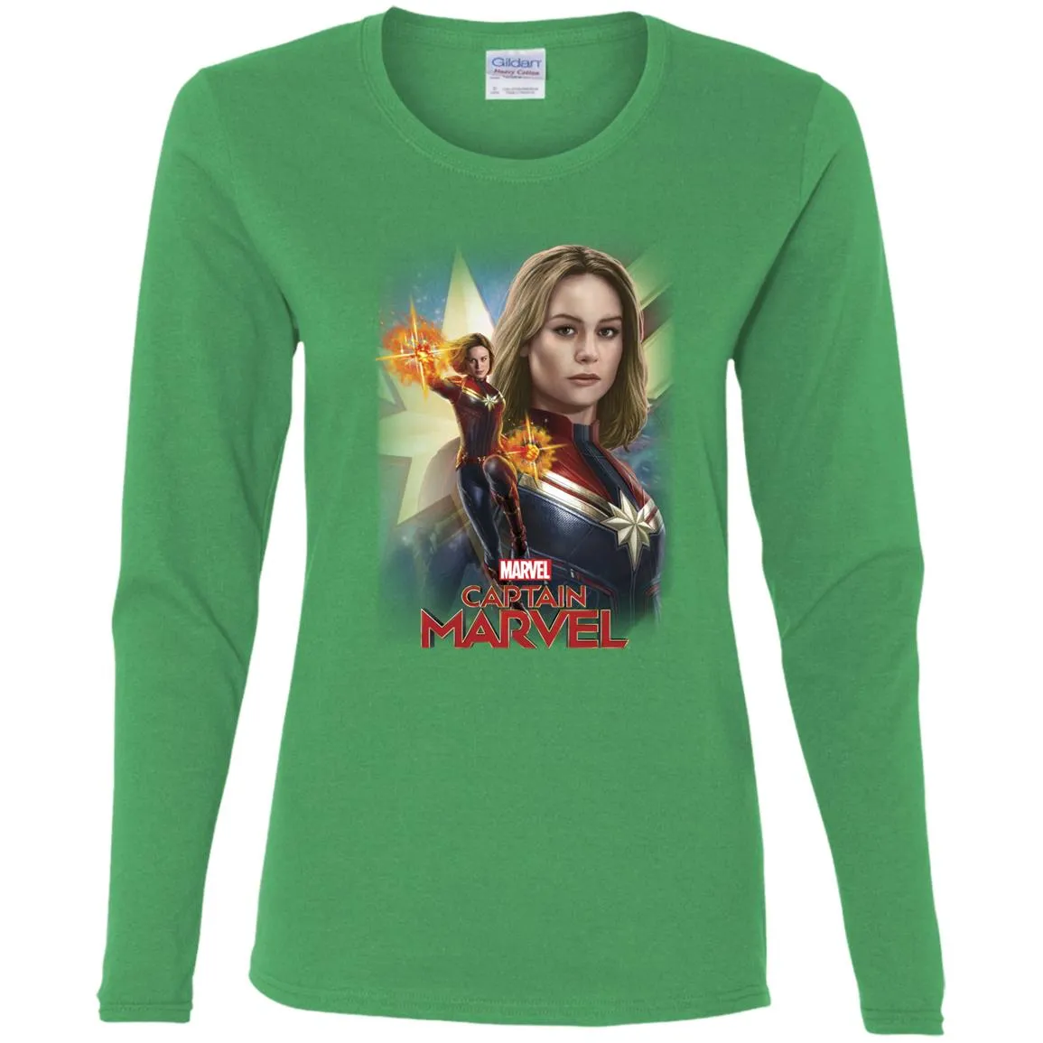 Marvel Captain Marvel Powers Portrait Women Long Sleeve Shirt