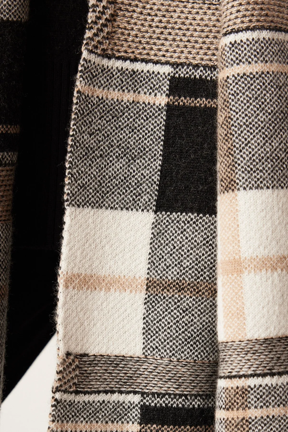 Merino Check Scarf - Camel Check