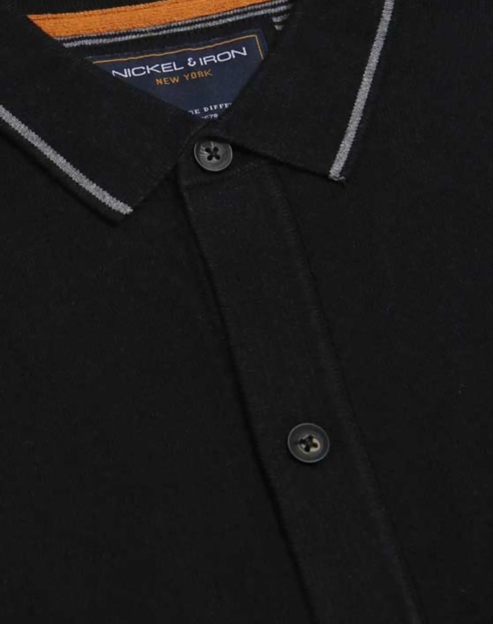 Midnight Black Banded Tipped Polo