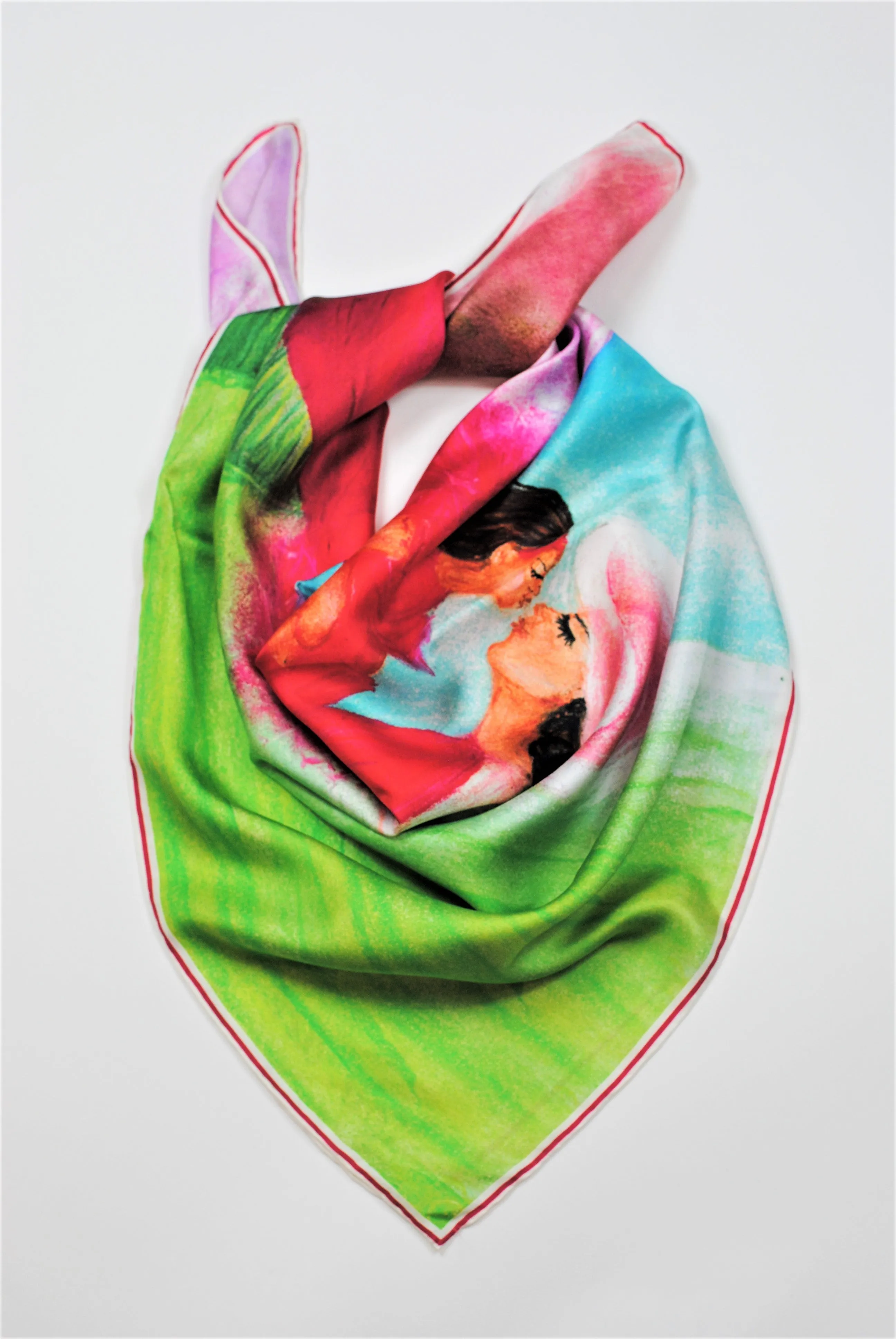 MOM & DAUGHTER LOVE STORY 100% Silk Art-A-Porte Scarf