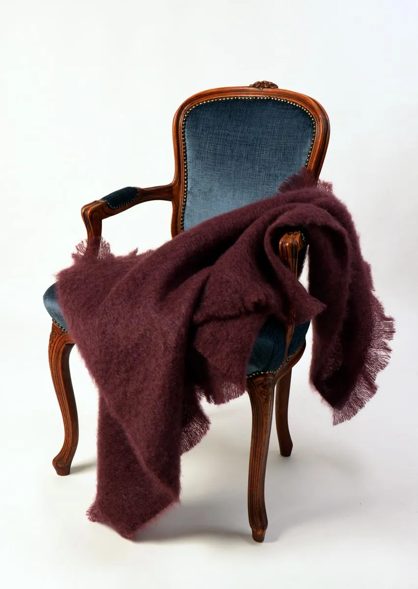 Mulberry Wine Mohair Chair Throw