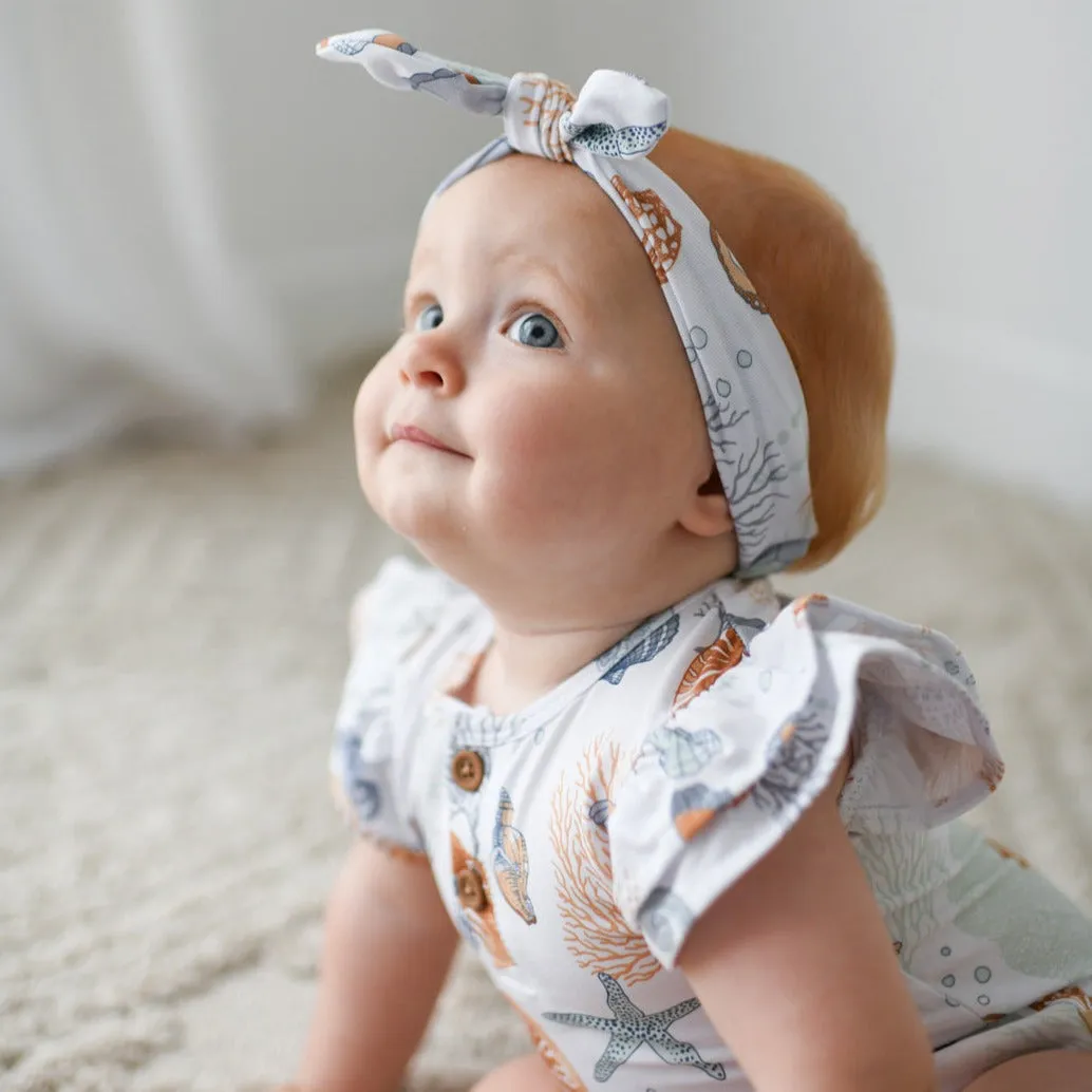 NAUTILUS FLUTTER short sleeve organic cotton bodysuit