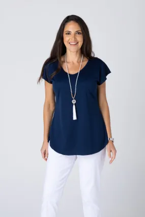 Navy Activewear Short Sleeve Top