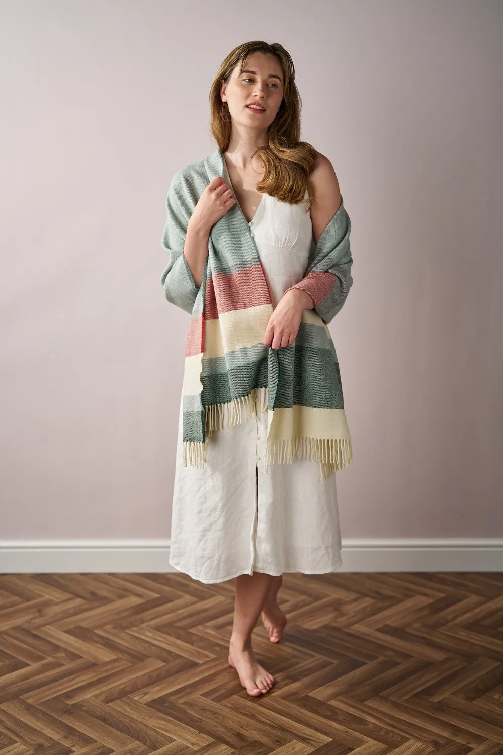 Oversized Blanket Scarf: Woodland Stripe