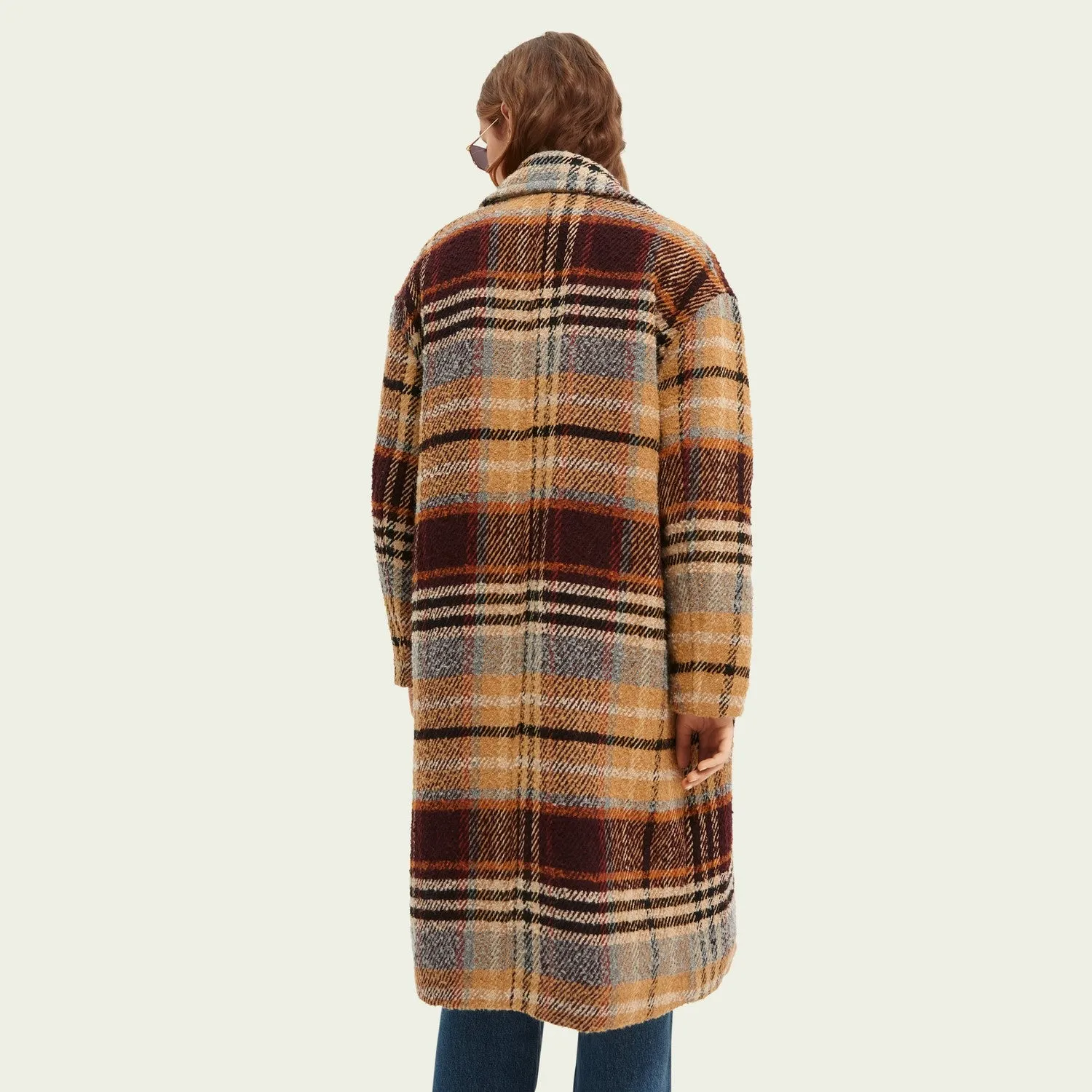 Oversized Plaid Bouclé Coat