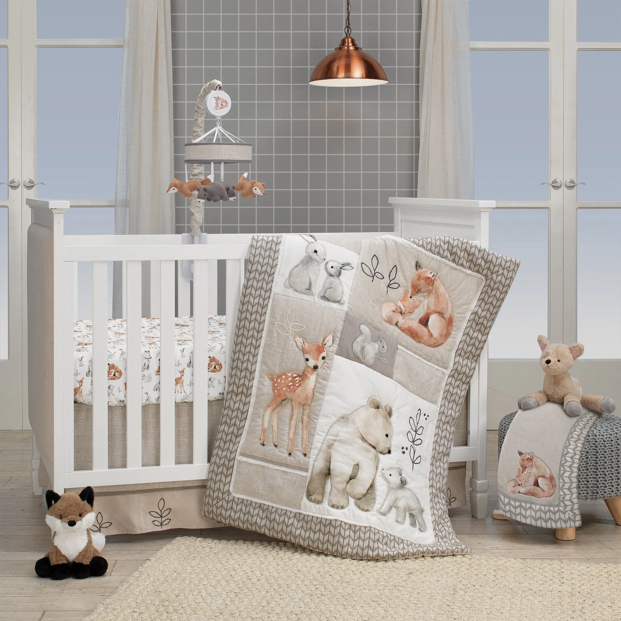 Painted Forest 4-Piece Crib Bedding Set