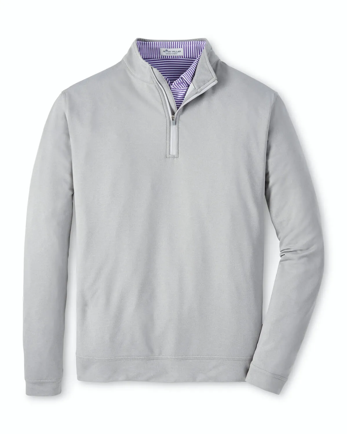 Peter Millar Perth Melange Custom Quarter Zips, Gale Grey