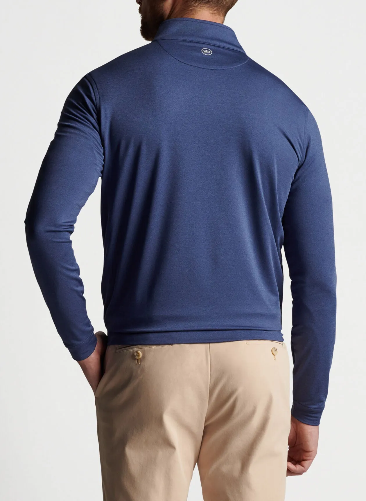 Peter Millar Perth Melange Custom Quarter Zips, Navy