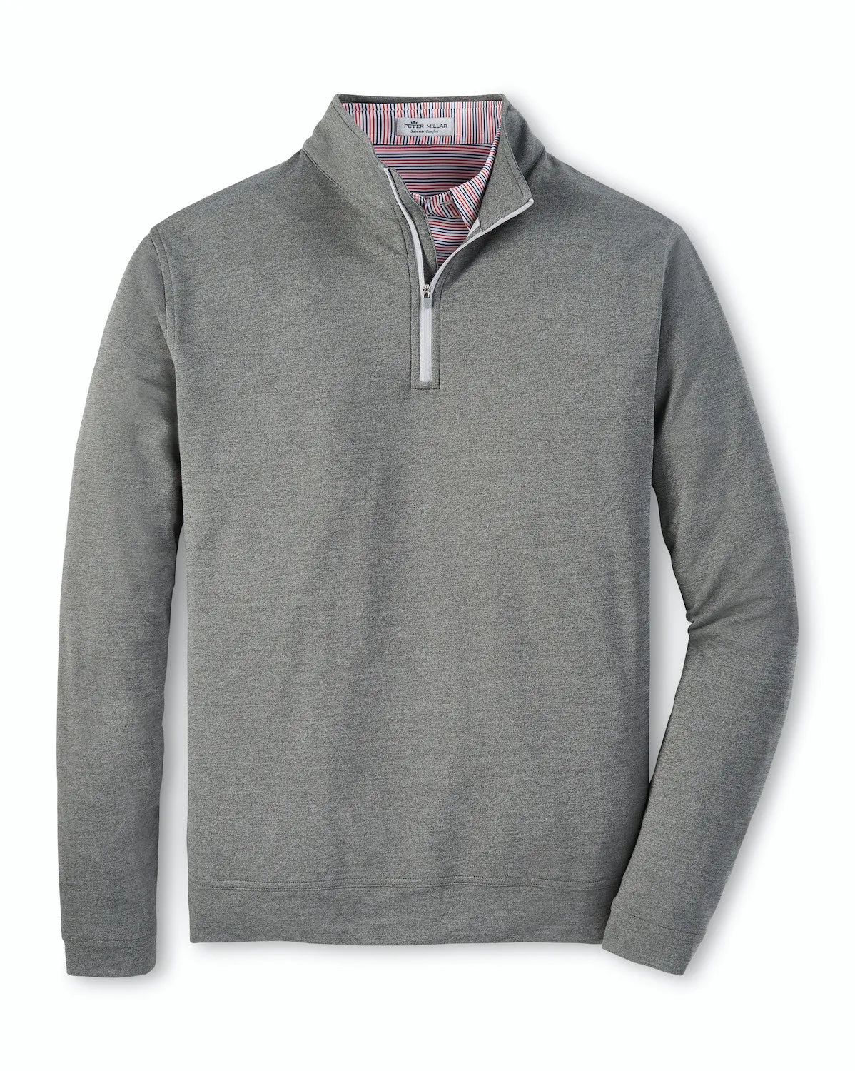 Peter Millar Perth Melange Custom Quarter Zips, Smoke