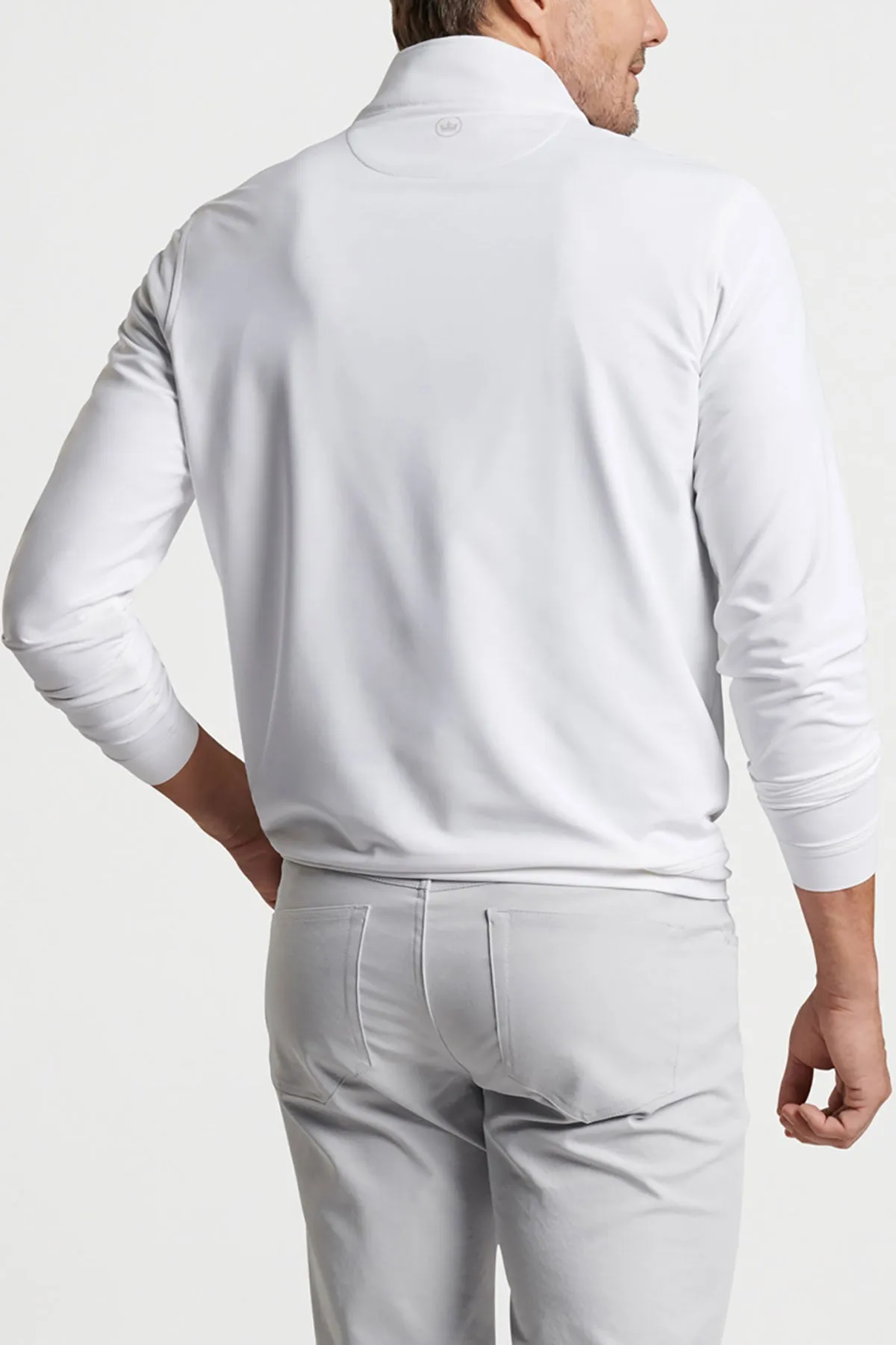 Peter Millar Perth Stretch Quarter-Zip, White [GuidePoint Security]