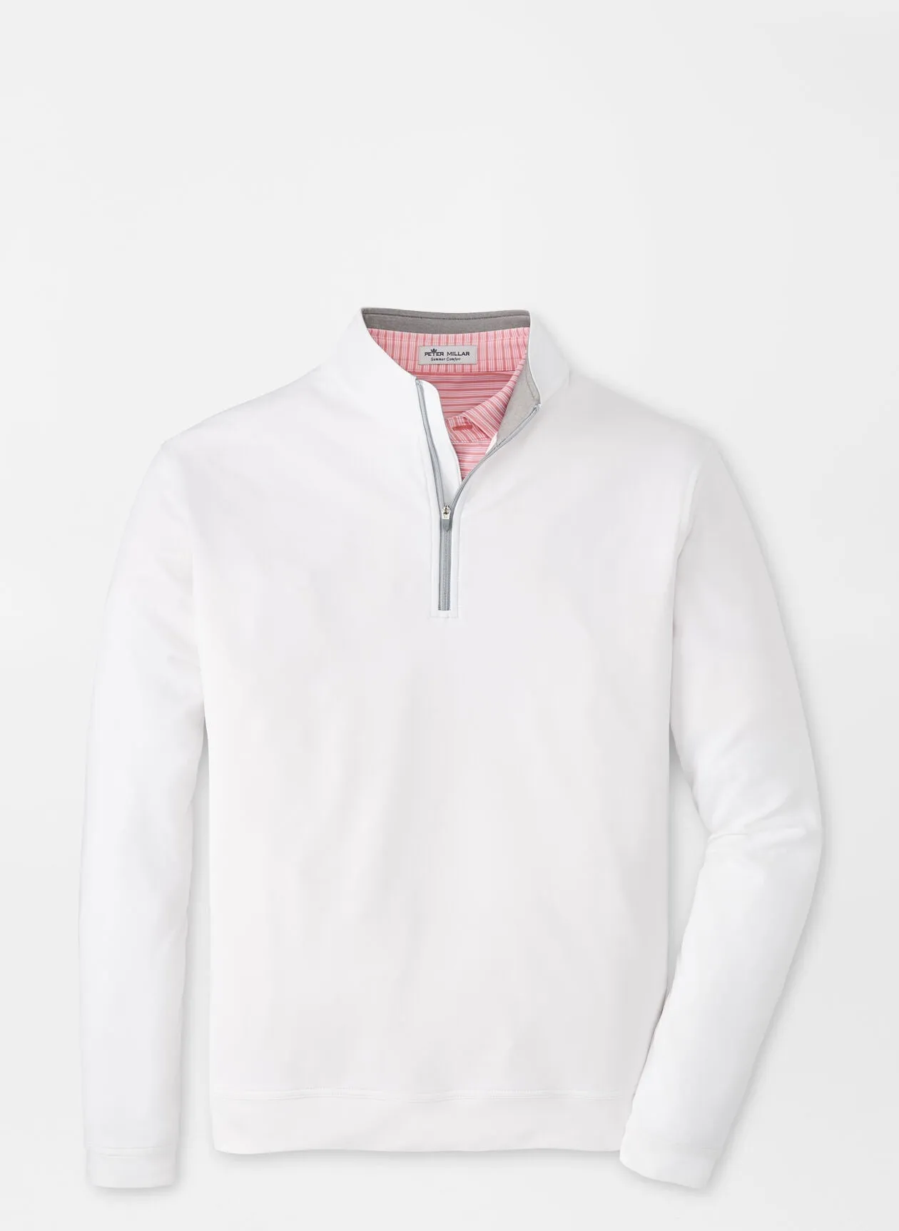 Peter Millar Perth Stretch Terry Custom Quarter Zips, White