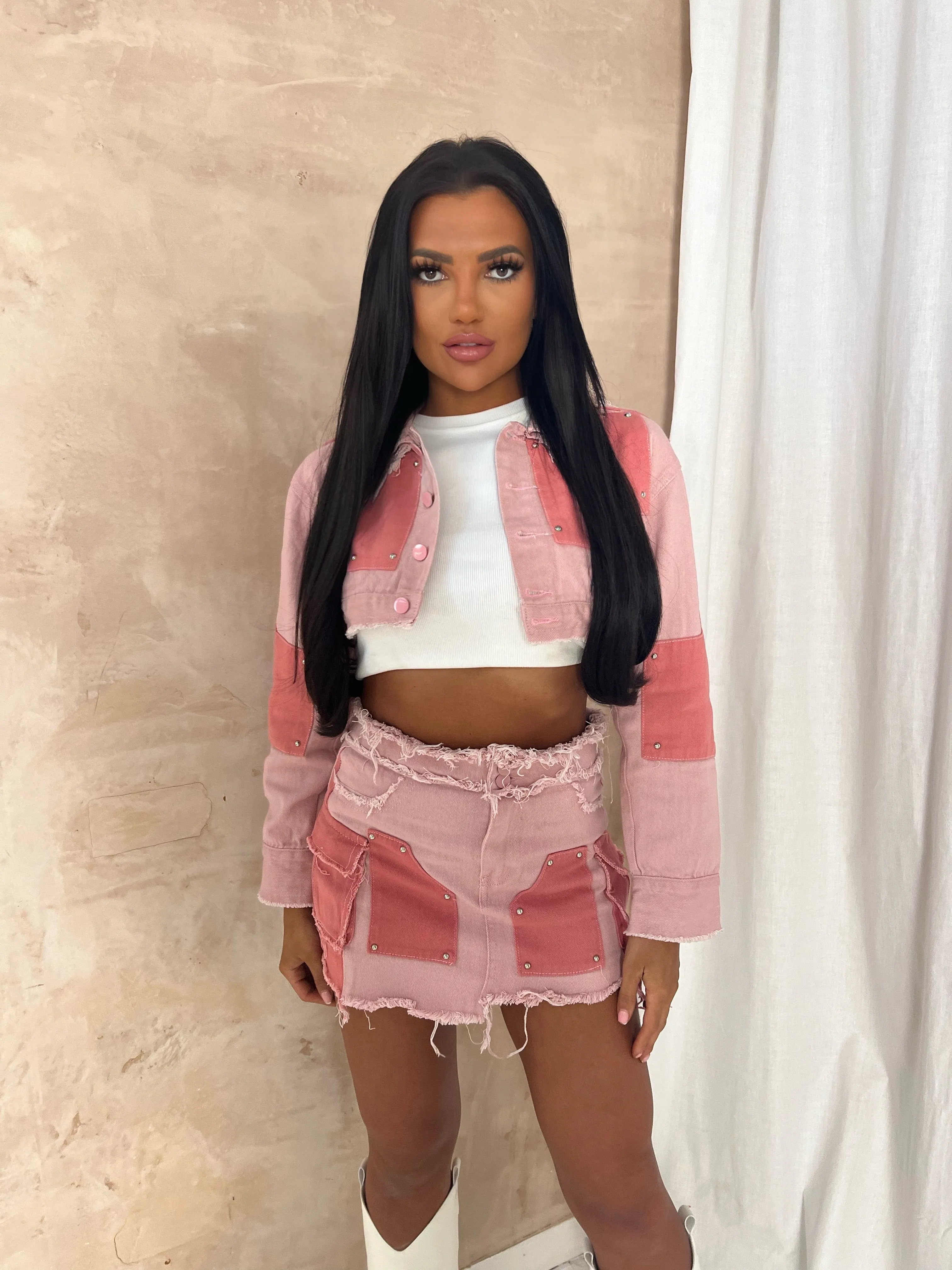 Pink Denim Co Ord