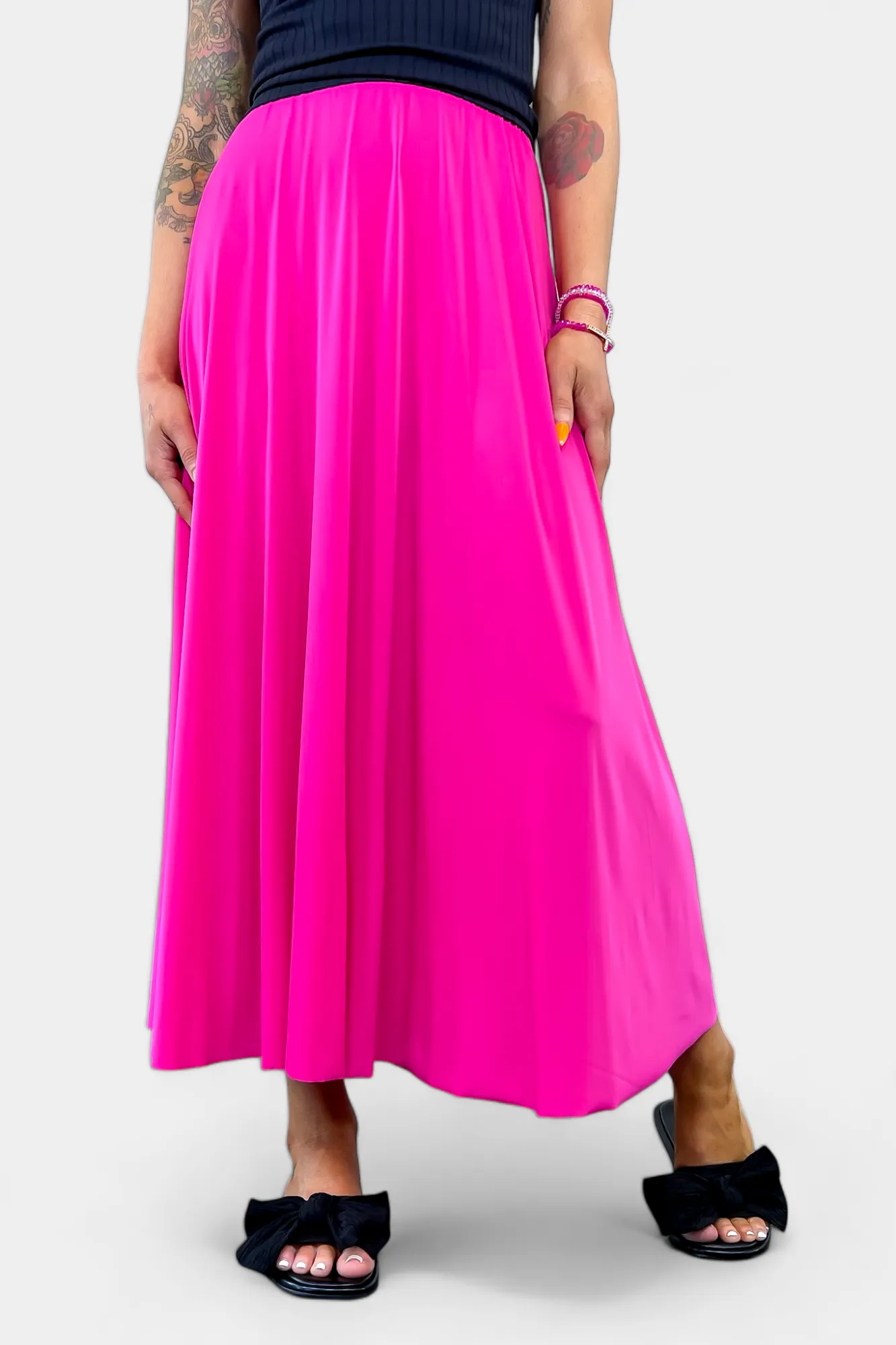 Pleated Maxi Skirt