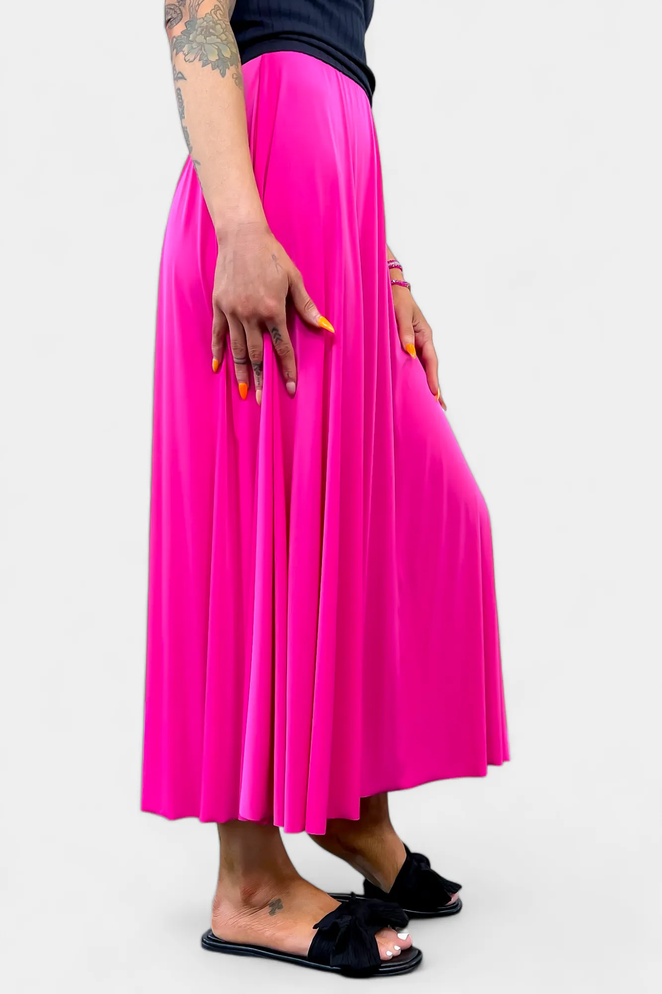 Pleated Maxi Skirt