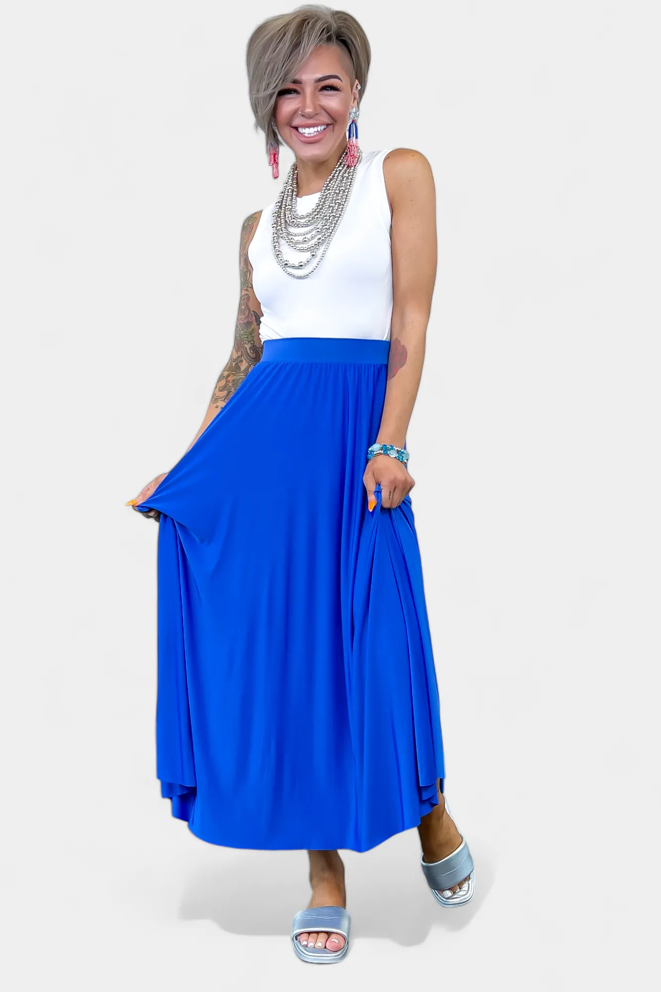 Pleated Maxi Skirt