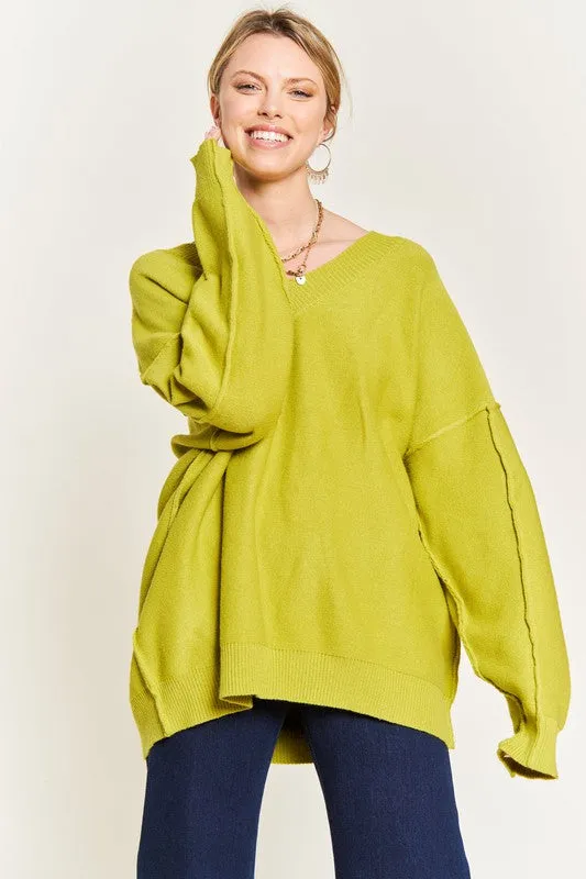 Plus V-Neck Oversized Sweater