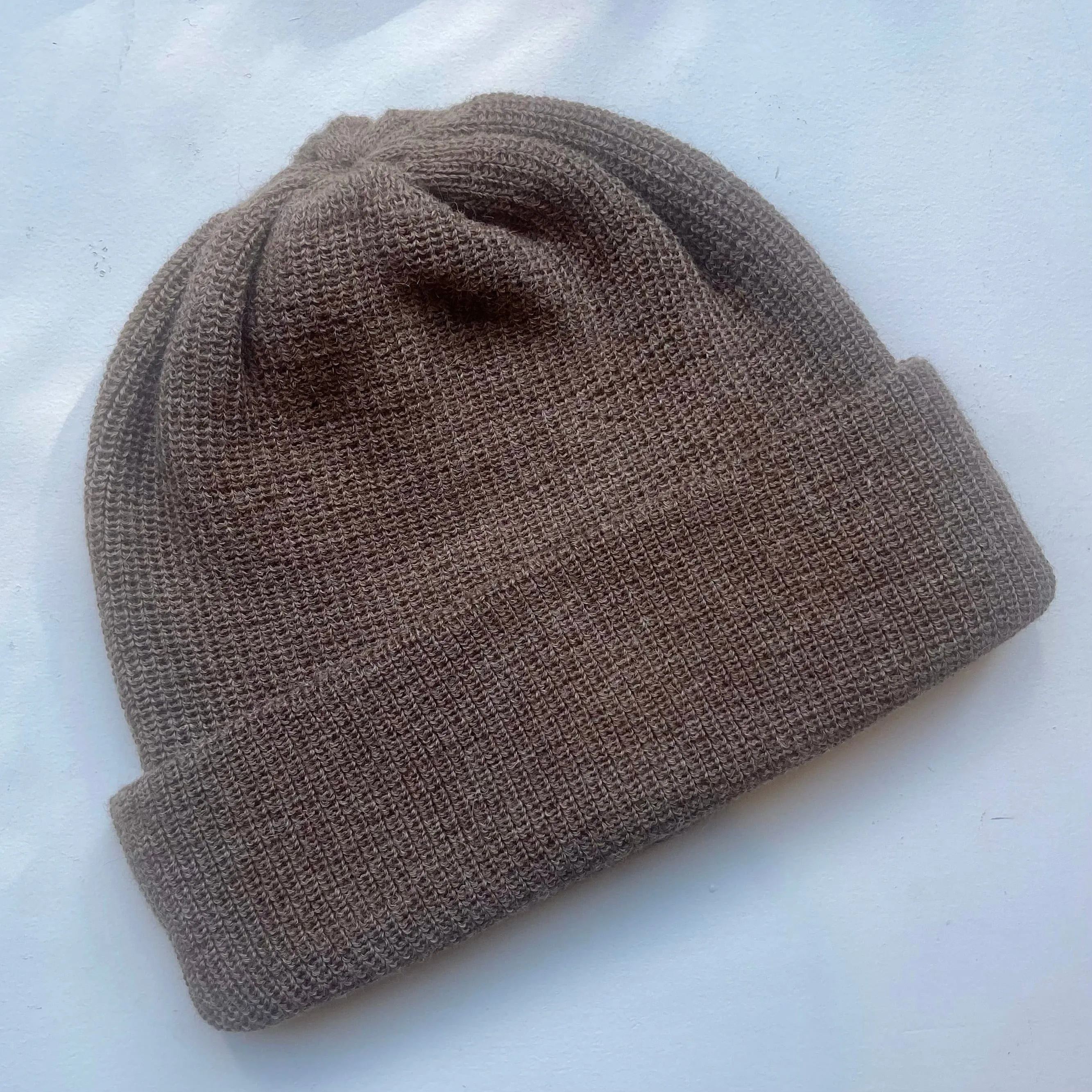 Plush Rib Beanie in Baby Alpaca