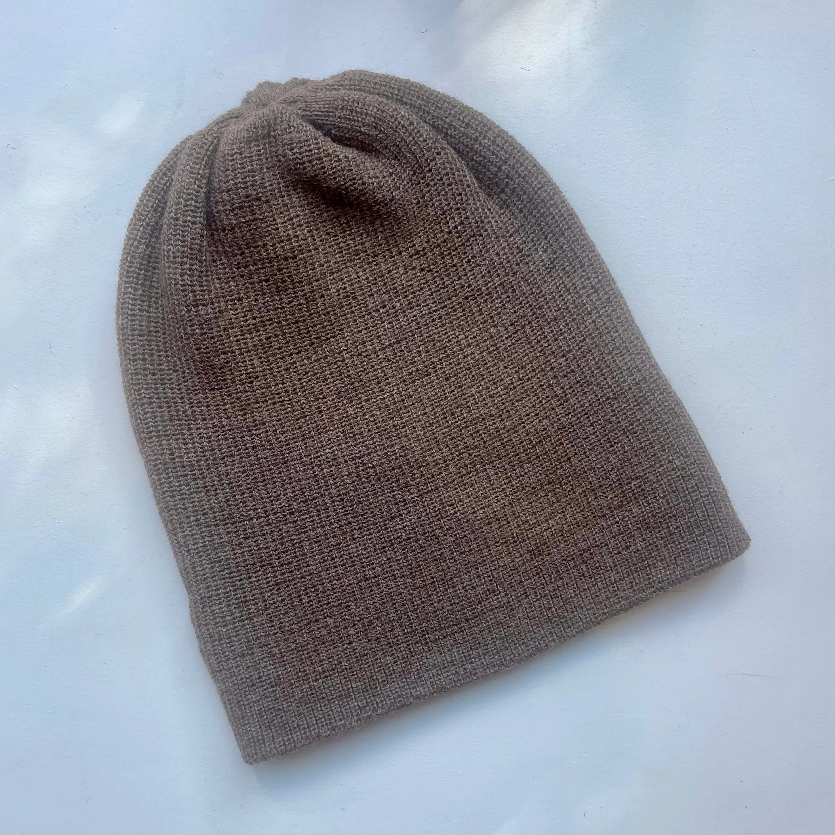 Plush Rib Beanie in Baby Alpaca