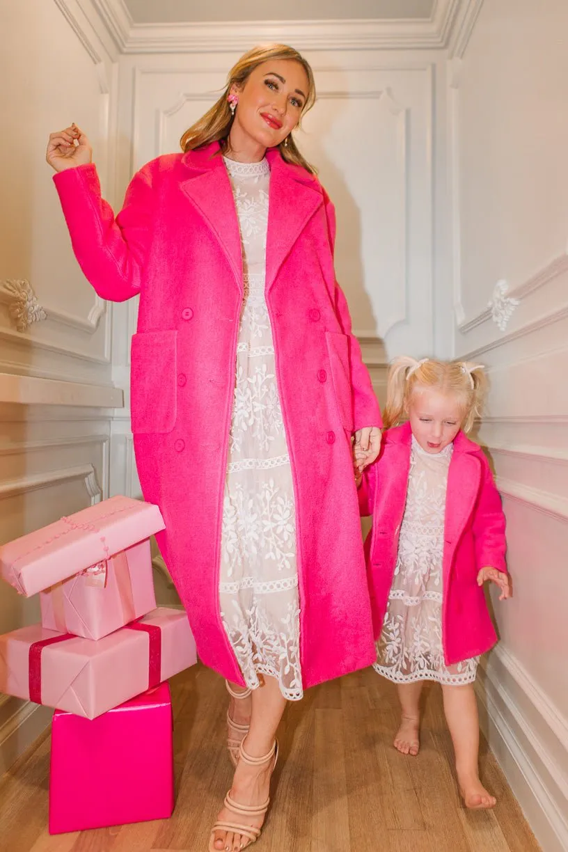 Polly Coat in Hot Pink - FINAL SALE