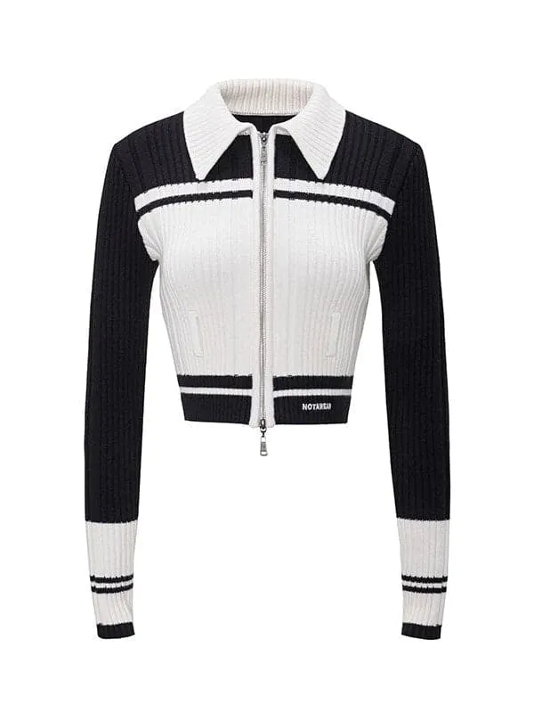 Polo Collar Slim Knit Sweater