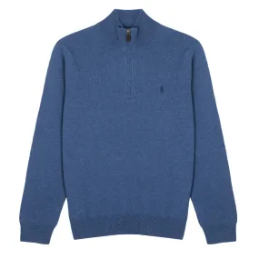 Polo Ralph Lauren Wool Half Zip Pullover Twilight Blue Heather