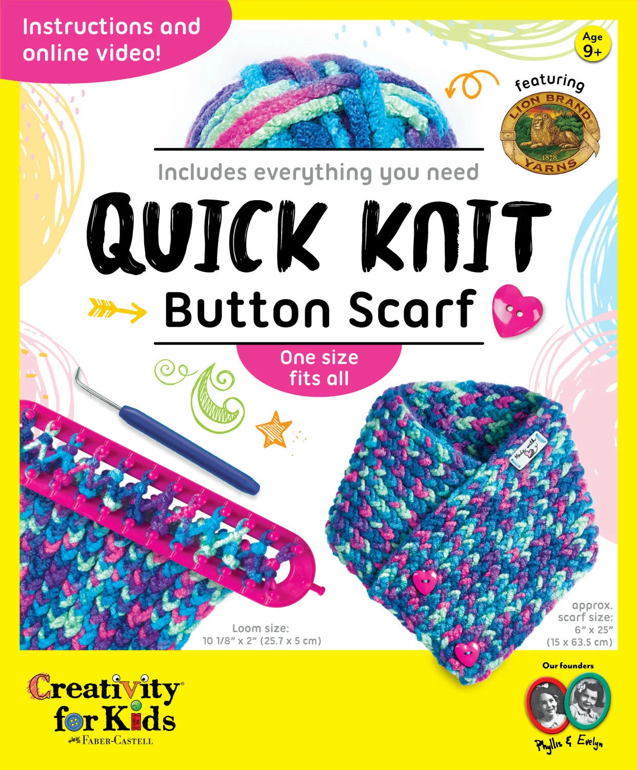 Quick Knit Button Scarf