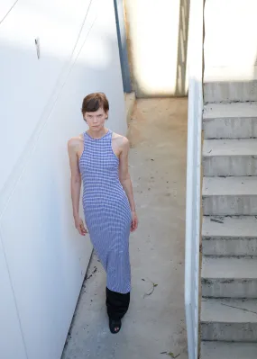 Racerback Maxi Dress - Cobalt Blue Gingham