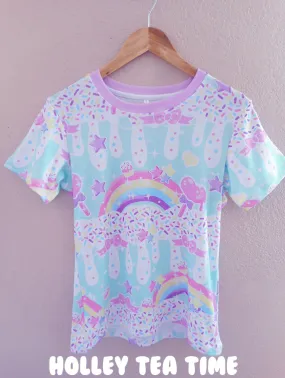 Rainbow sweets mint women's all over print t-shirt [made to order]