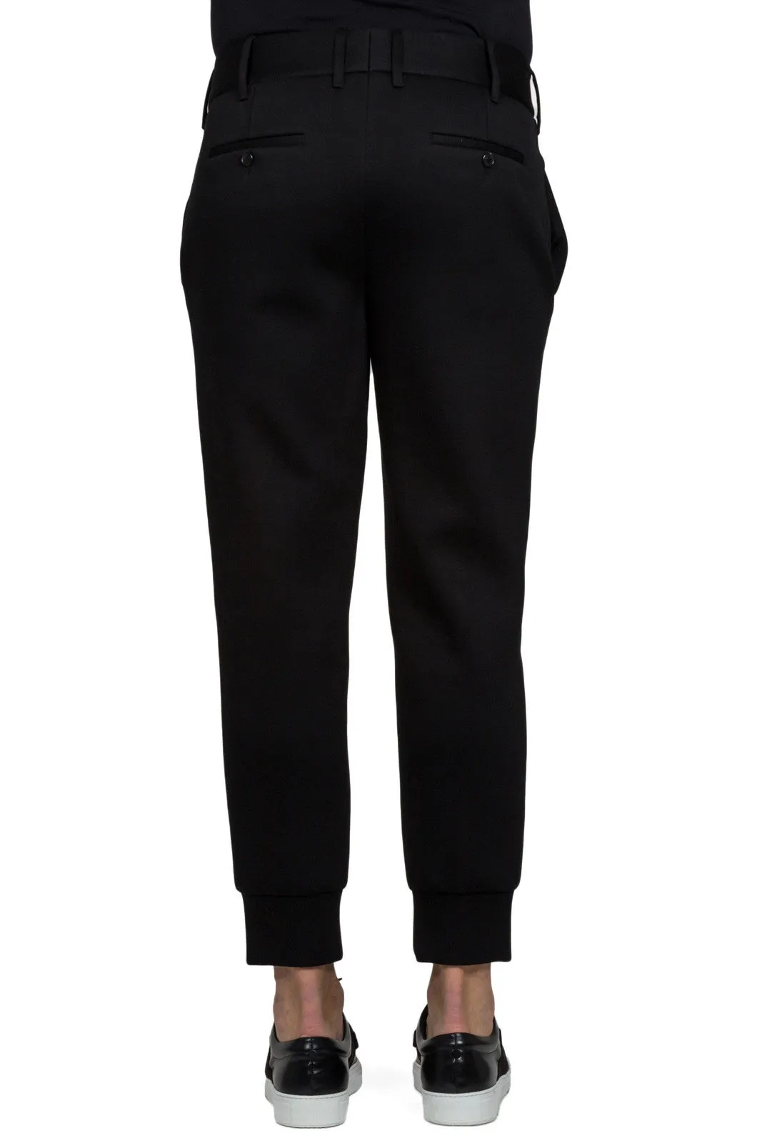 Rib Cuff High Waist Trousers