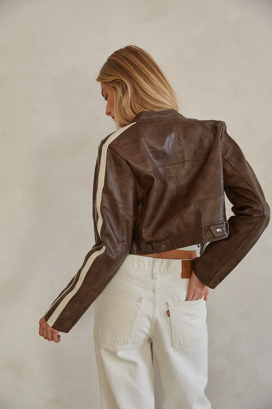 Riley Leather Cropped Jacket