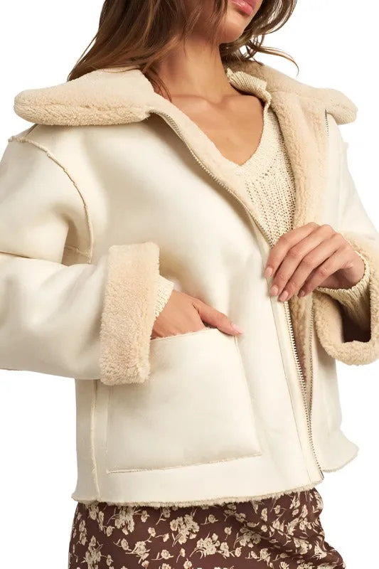 RIVERSIBLE FUR CROPPED JACKET