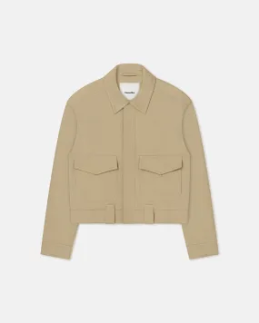 Ruben - Cropped Cavalry Twill Jacket - Pebble