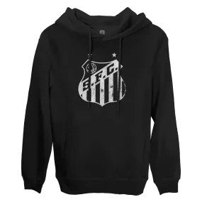 Santos FC Mono Badge Fleece Pullover Hoodie - Black