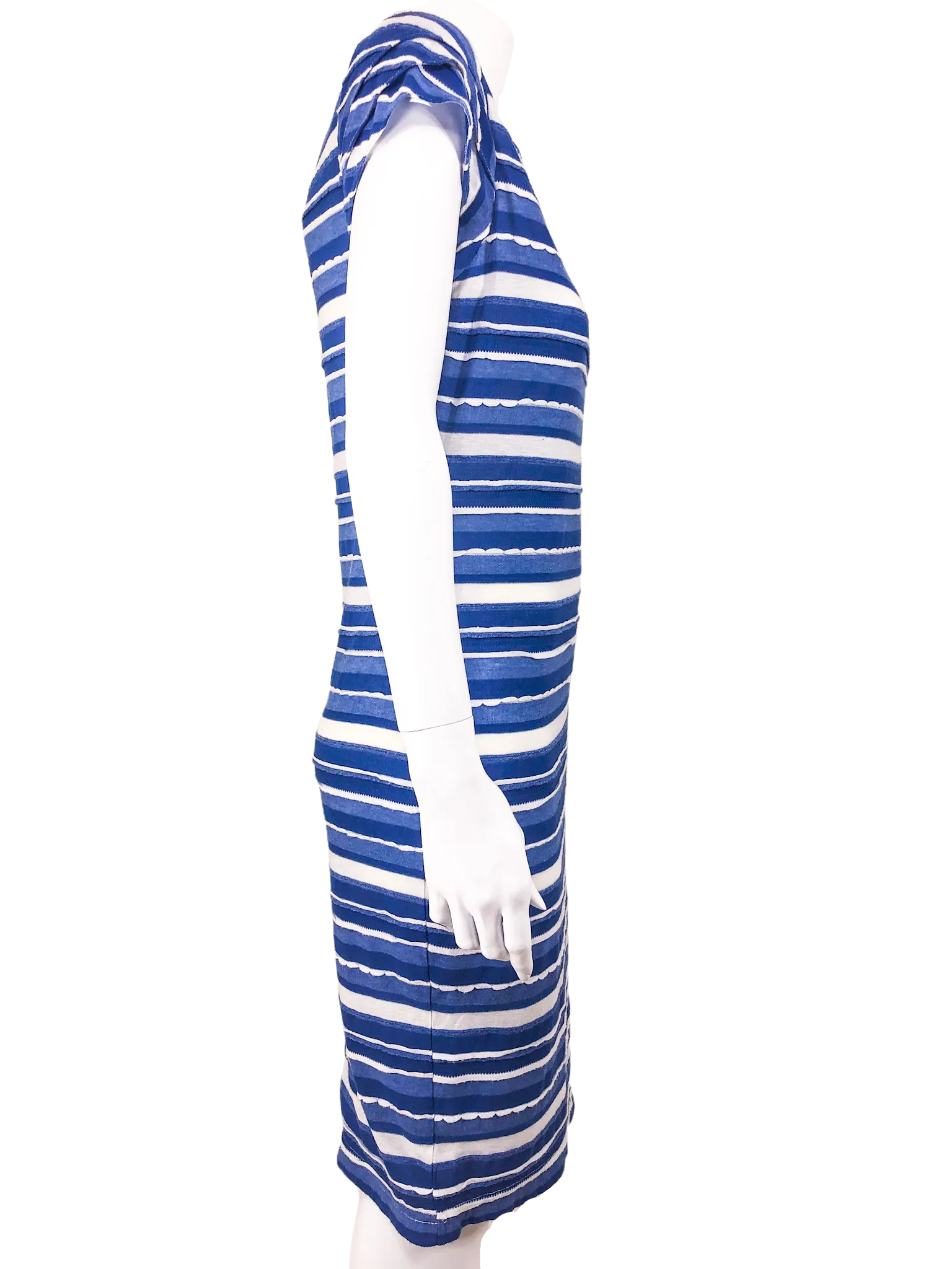 Searle Women's Striped Knit Sheath Dress Blue White Size 8