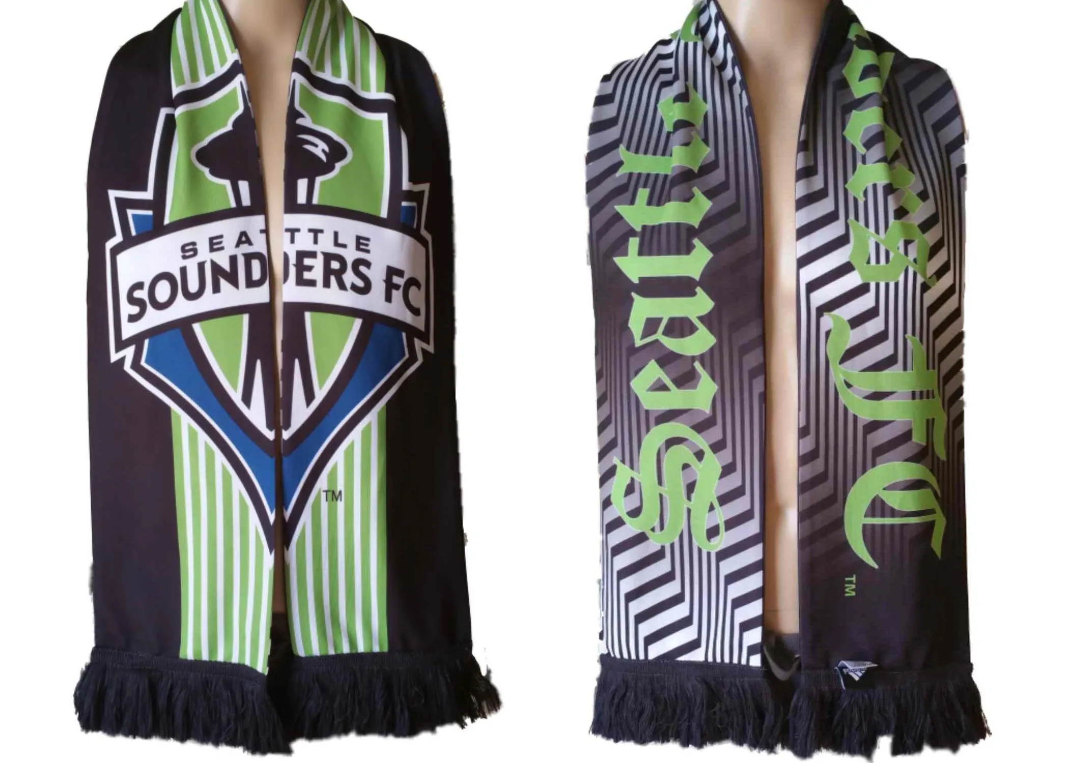 Seattle Sounders FC Adidas Gradient Patterned Reversible Scarf (59" x 7.25")