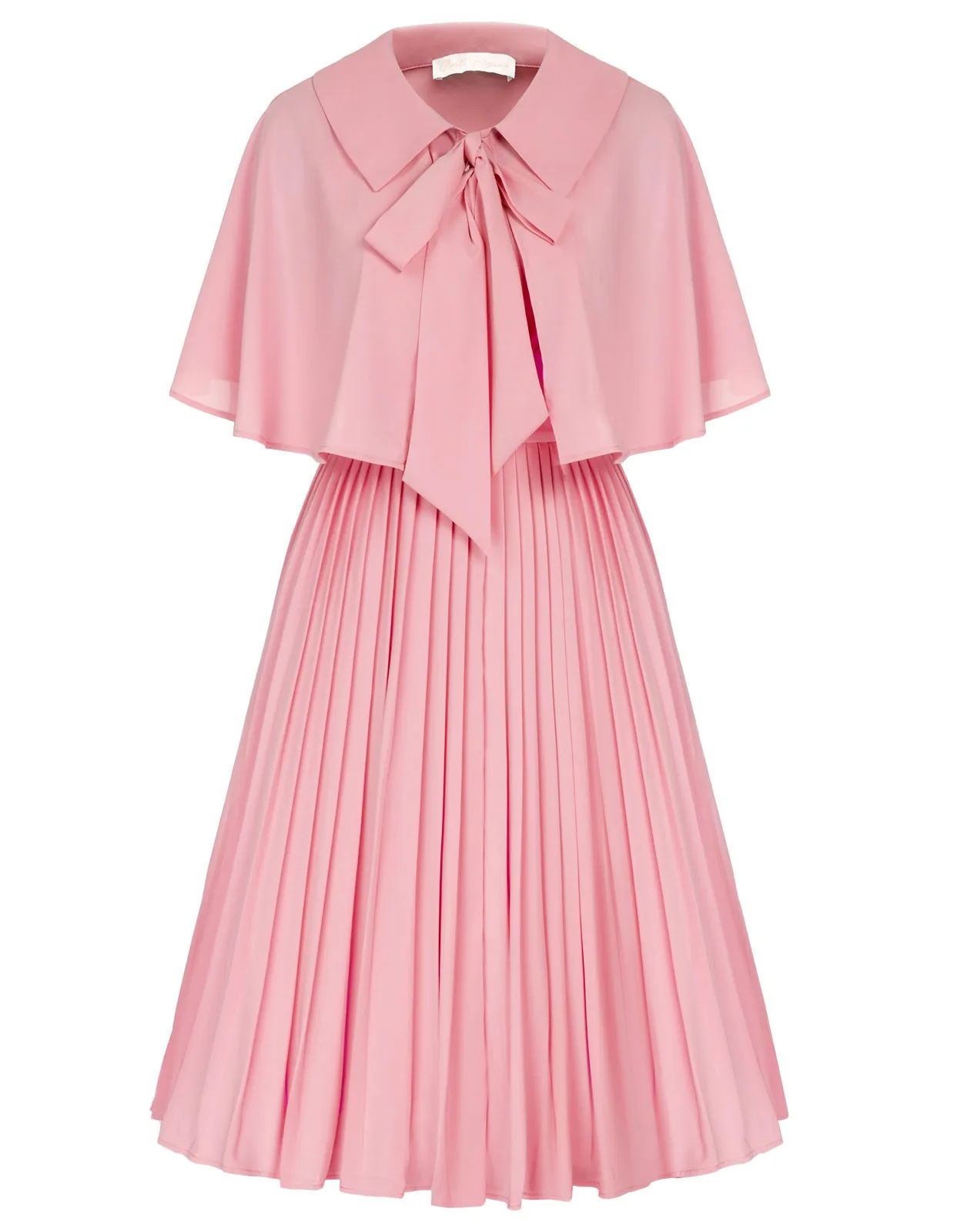 Seckill Offer⌛Pleated Dress with Cape Sweetheart Neck Smocked Back A-Line Dress