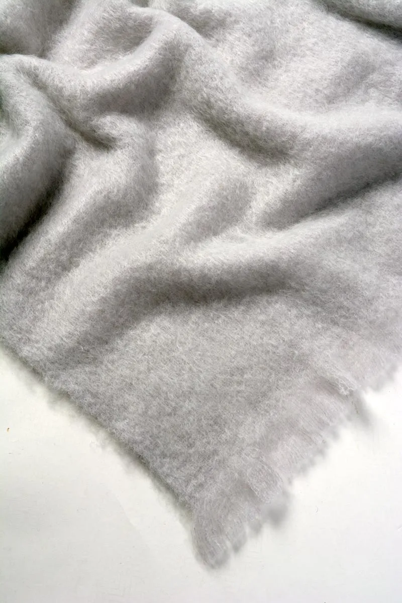 Silver Grey Mohair Chair Throw