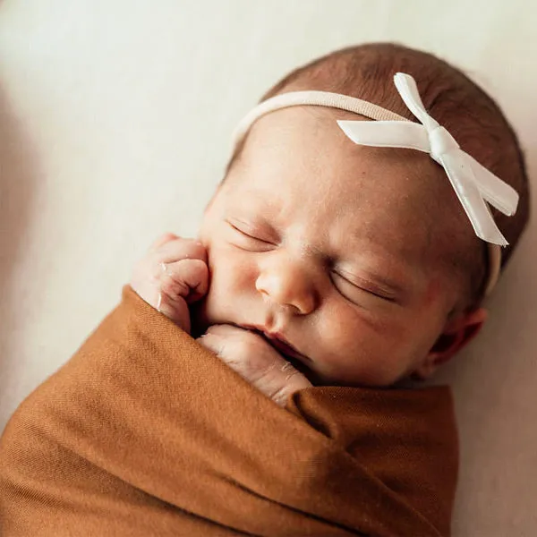 Snuggle Hunny Jersey Wrap with Matching Headwear - Bronze