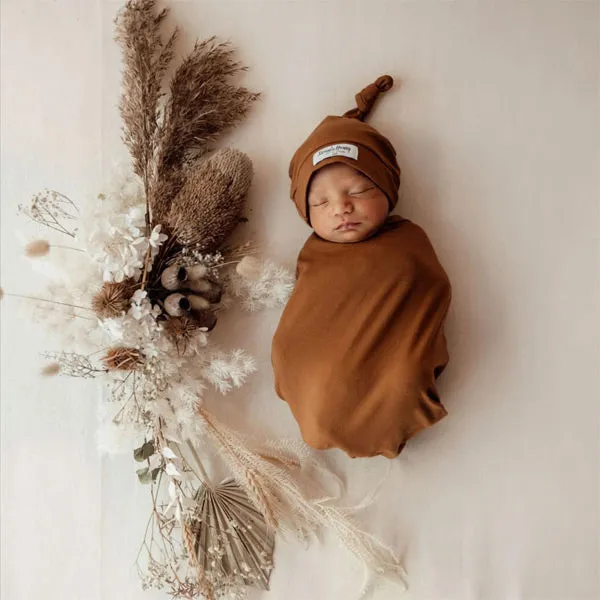 Snuggle Hunny Snuggle Swaddle Sack with Matching Headwear - Bronze