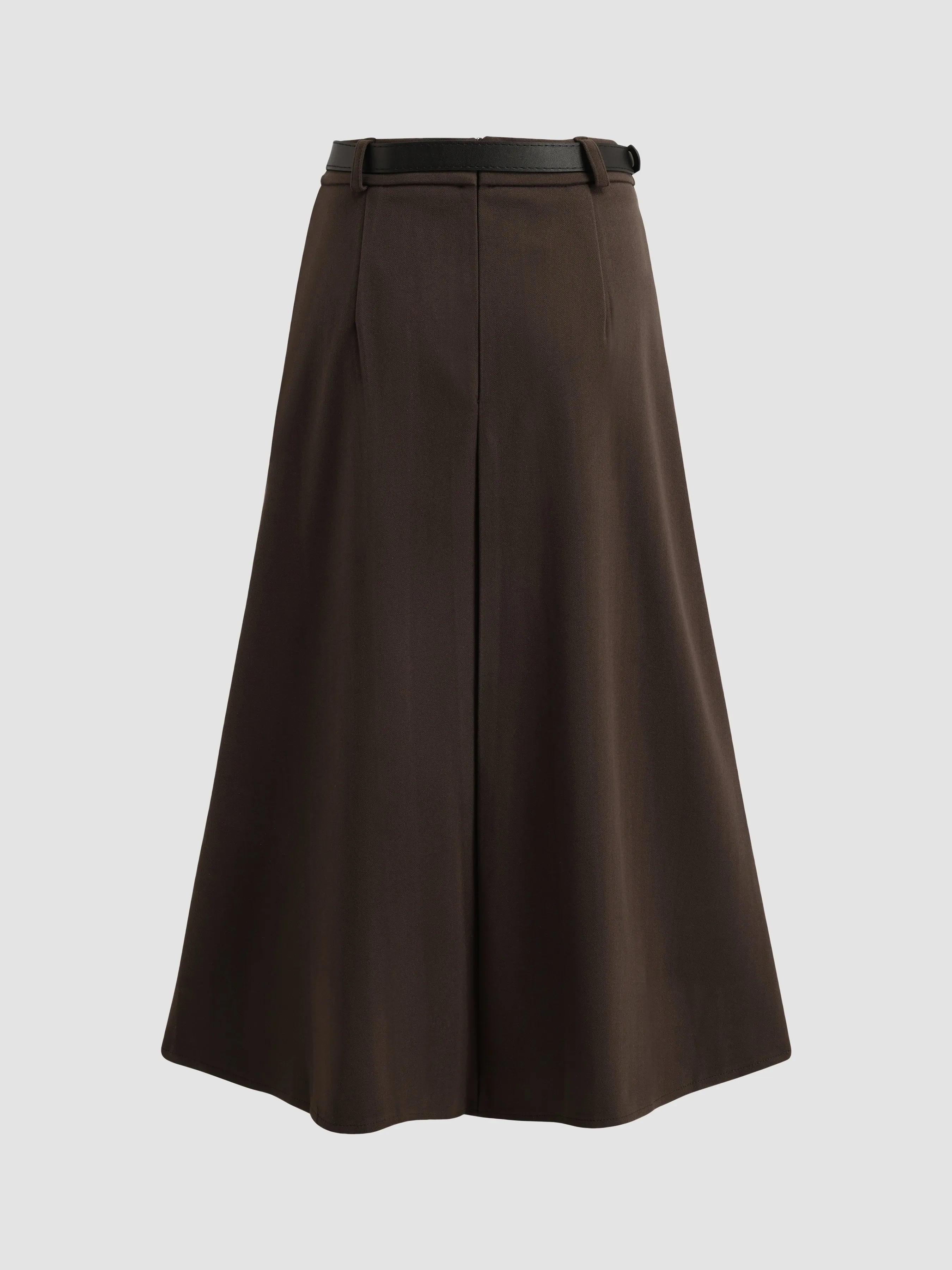 Solid Color A-line Pleated Long Skirt