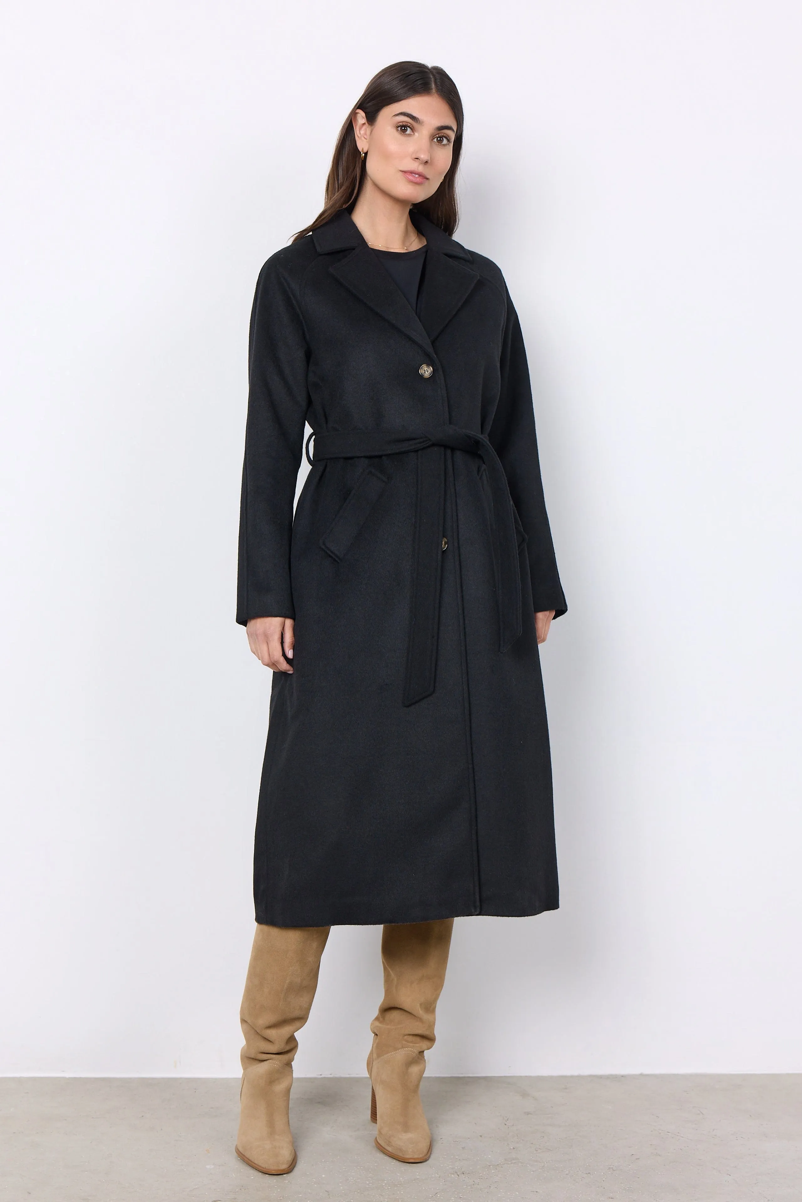 Soya Concept Belted Coat Black