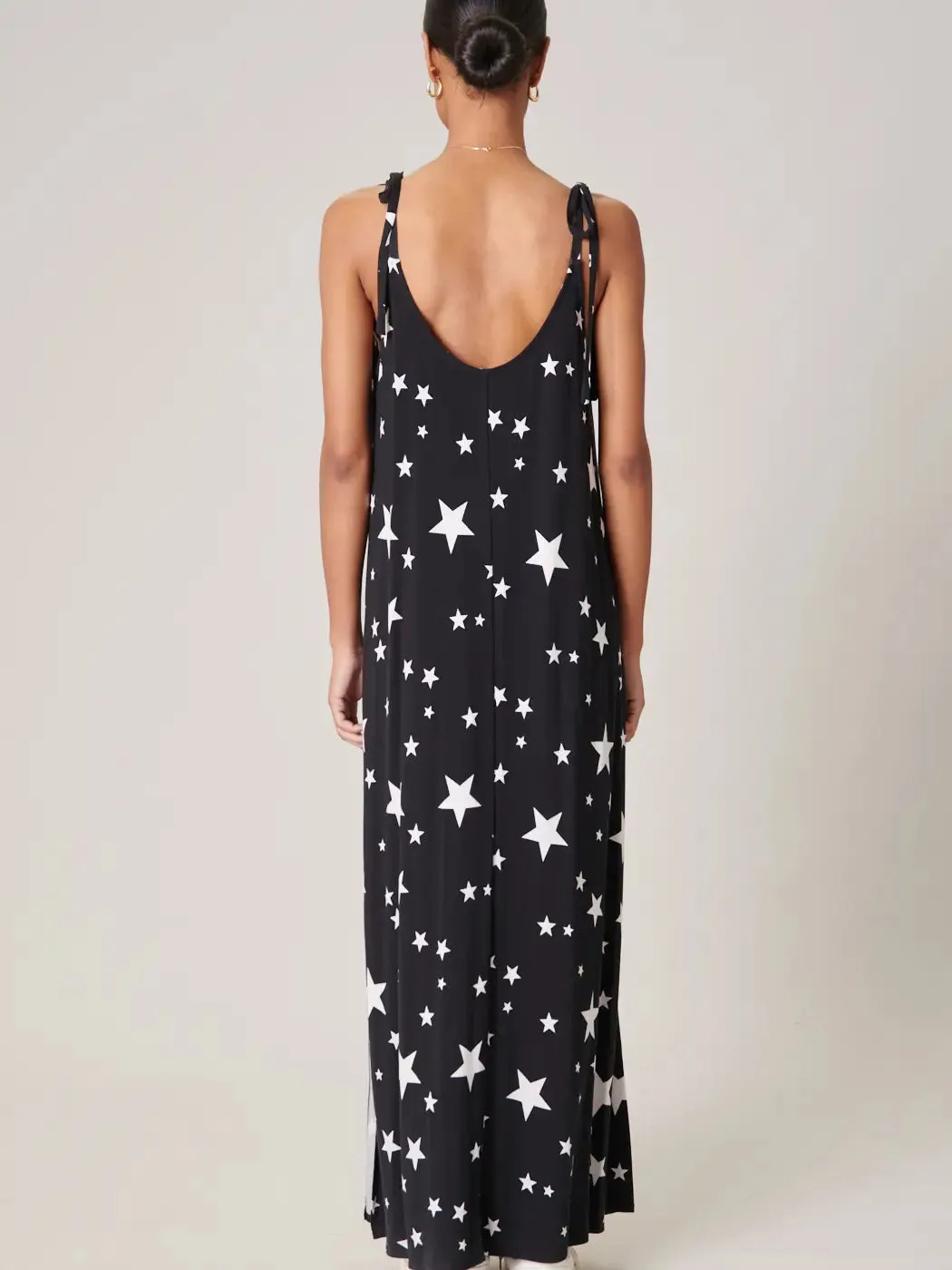 Star Studded Jersey Knit Maxi Dress