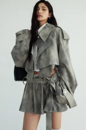 Storm Cloud Cropped Trench Jacket