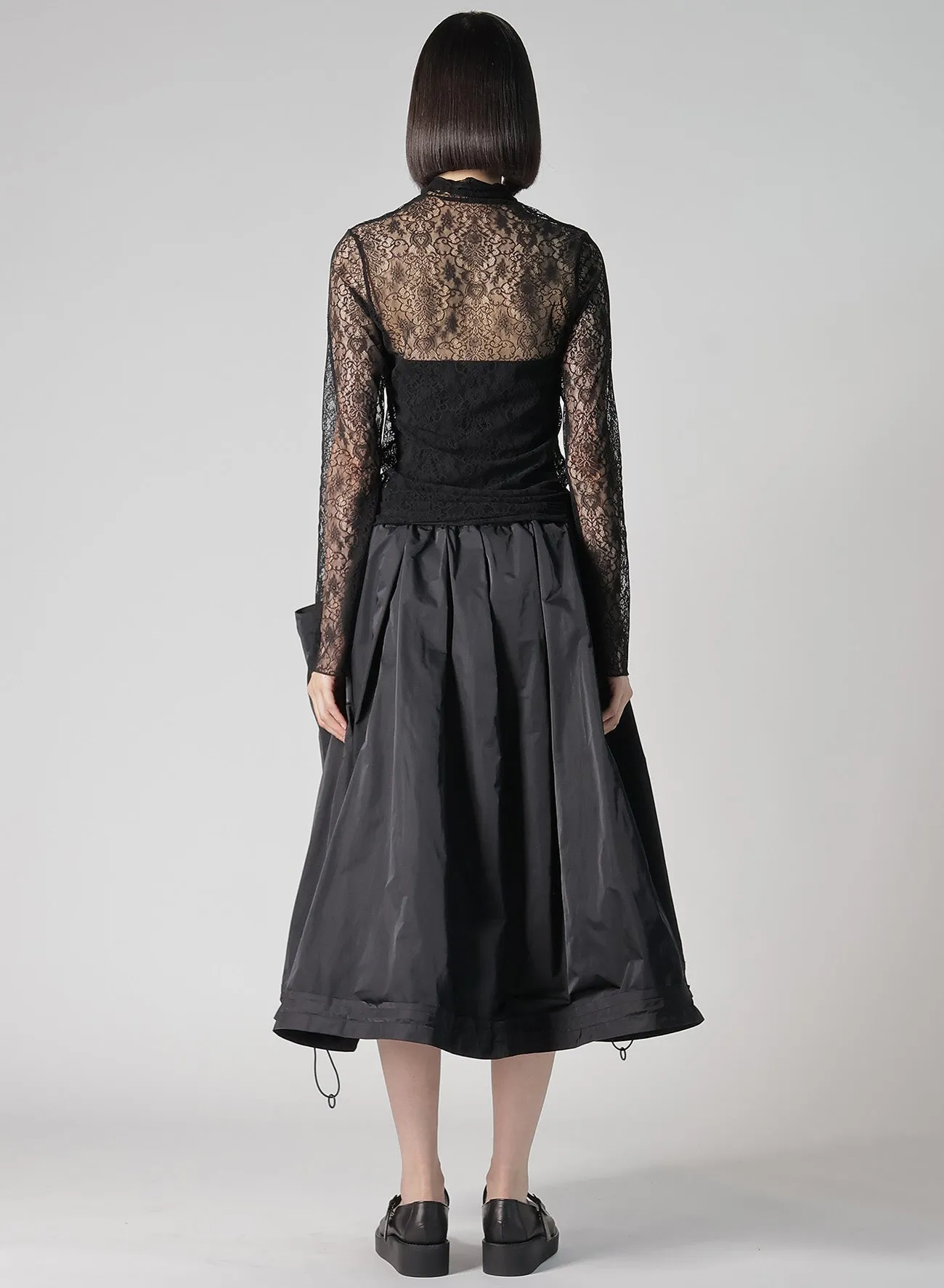 STRETCHED LACE R-TURTLENECK T